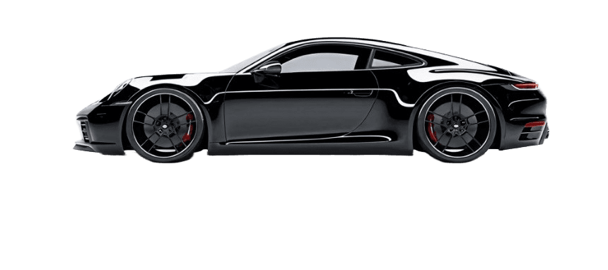 Black sports car representing vehicle services available on Whipcare